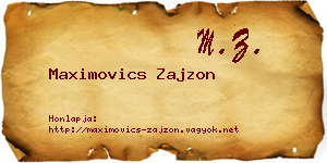 Maximovics Zajzon névjegykártya